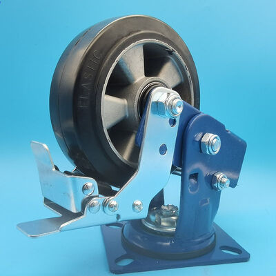 High Load Capacity  Rubber Casters Heavy Duty Spring Loaded Wheels Singel 5