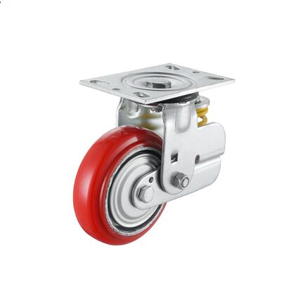 качество Тяжелые роликовые колеса с шарикоподшипником из стали и полиуретана (ПУ) 4 дюйма для складов и логистических центров завод