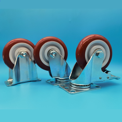 Goede prijs Kosteneffectieve middelgrote rollers Rode Pp-wielen Rubber Core Voedselindustrie Voedselverwerking online