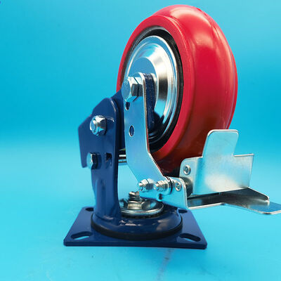 Good price Wear-resistant Heavy Duty Industrial PU Casters Dual Spring Load-Bearing Wheels Iron Core Singel Castors 5