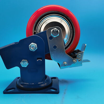 Buen precio Absorbedor de choques de carga pesada industrial de PU de doble resorte ruedas de carga de carga de núcleo único de hierro 6 