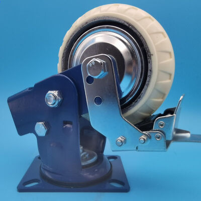 Bom preço Mobilidade Industrial Durabilidade Amortecimento de Choque Rodízios de 4 Polegadas Placa de Aço Rodas de Carga Pesada Logística de Transporte on-line