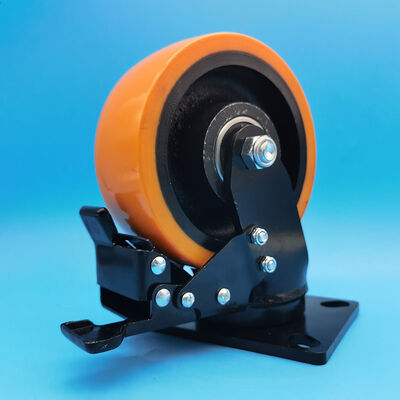 قیمت خوب هسته آهن نارنجی بزرگ اضافی سنگین PU Caster چرخ فولادی واحد 4 