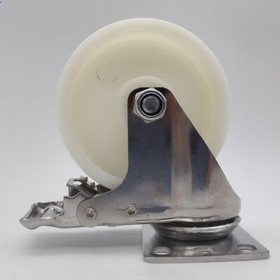 Good price 5 Inch Medium Duty 304 Stainless Steel Nylon Wheel Casters with Lockable Swivel and Corrosion Resistance online