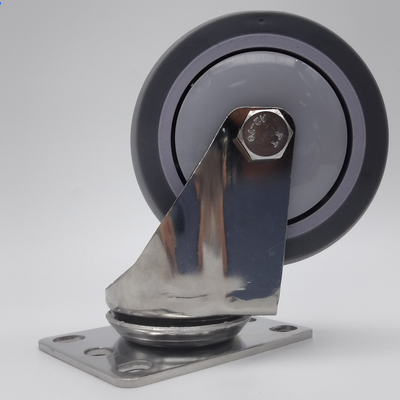 Bom preço Resistência à corrosão TPR rolos de aço inoxidável 4 polegadas rodas de carrinho de trabalho médio para equipamentos médicos carrinhos de laboratório on-line