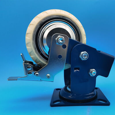 Good price High Elasticity Pu Wind-fire Wheel Casters Swivel Castor With Brake Dual Spring Shock-absorbing Automotive Packaging  Industrial online