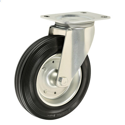 Bon prix Roues industrielles noires robustes, en caoutchouc résistant à l'huile, 200kg, pour chariots, diables, chariots élévateurs, expédition directe d'usine dans le monde entier en ligne