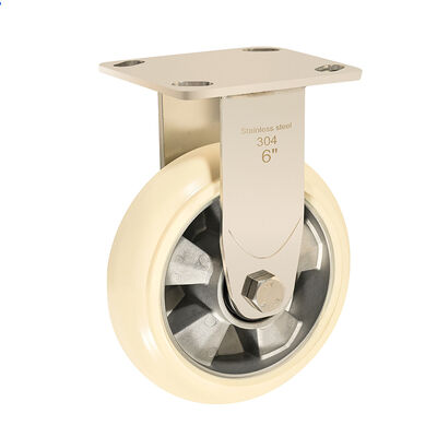 Bom preço Roda Rígida de 6 polegadas em Aço Inoxidável 304 com Roda de PU de 400kg para Armazenamento a Frio e Ambientes Corrosivos on-line