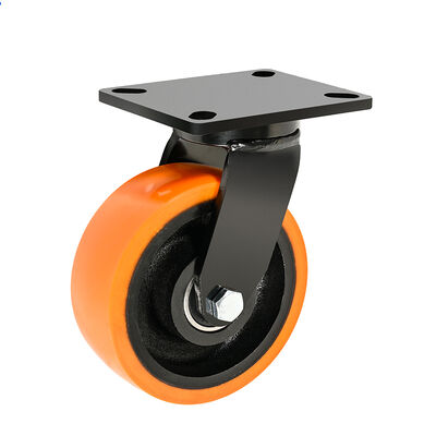 Good price 5 Inch  Extra Heavy Duty Iron Core PU Caster 900kg Load Capacity Thicken Braceket  Woodworking Machinery online