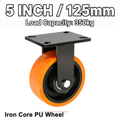 Bom preço 5 polegadas extra de trabalho pesado de ferro núcleo PU Caster 350kg Capacidade de carga on-line