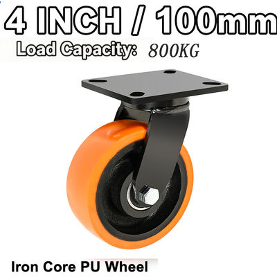 Bon prix 5 Pouces Roue Pivotante en PU à Noyau de Fer Extra Robuste Capacité de Charge 900kg Support Épaissi Machinerie de Menuiserie en ligne